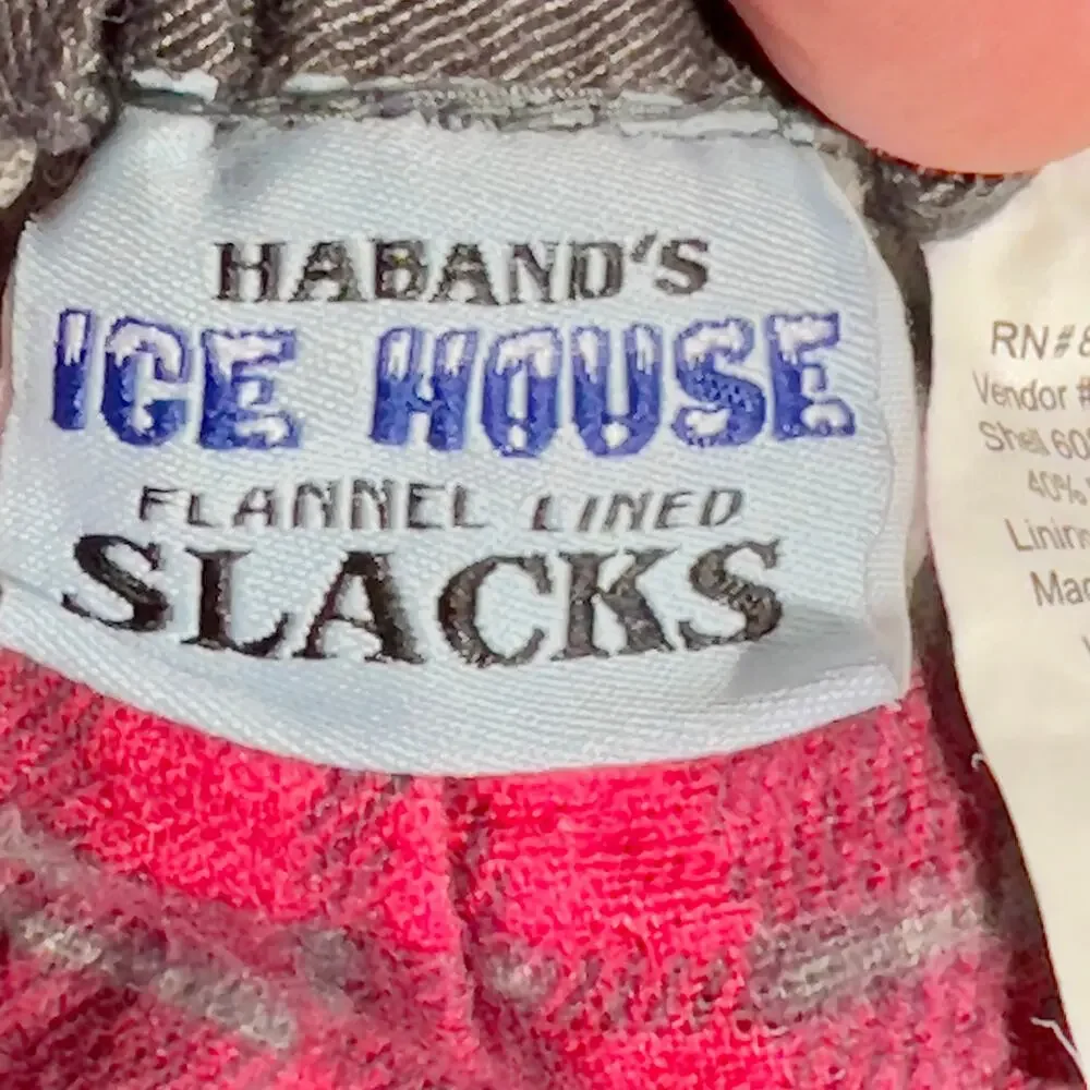 Haband's Ice House Flannel Lined Pants Slacks Men's 42W Short 27L Cold Weather
